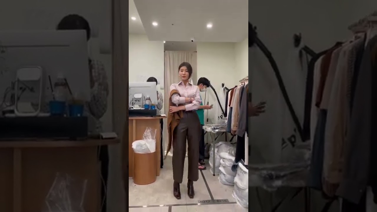 🔸KR114-率性9分直筒皮褲(2色)-咖