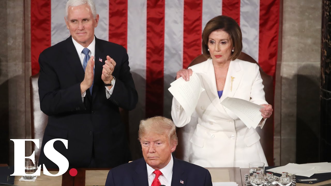 Nancy Pelosi rips up Donald Trump State of the Union speech as he finishes address