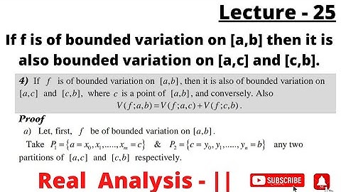 If f is bounded variation on [a,b] then it is also bounded variation on [a,c] and [c,b].