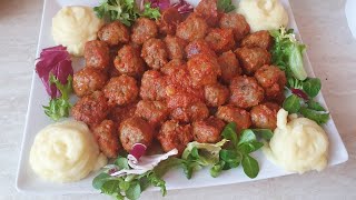 #polpette#e purè di patate. كفتة بصوص#طماطم#پوري بطاطس