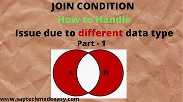 Part 1 of 3   Join Condition on different data type Issue in Open SQL | How to tackle the issue