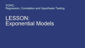 S06 — Regression, Correlation and Hypothesis Testing — Exponential Models