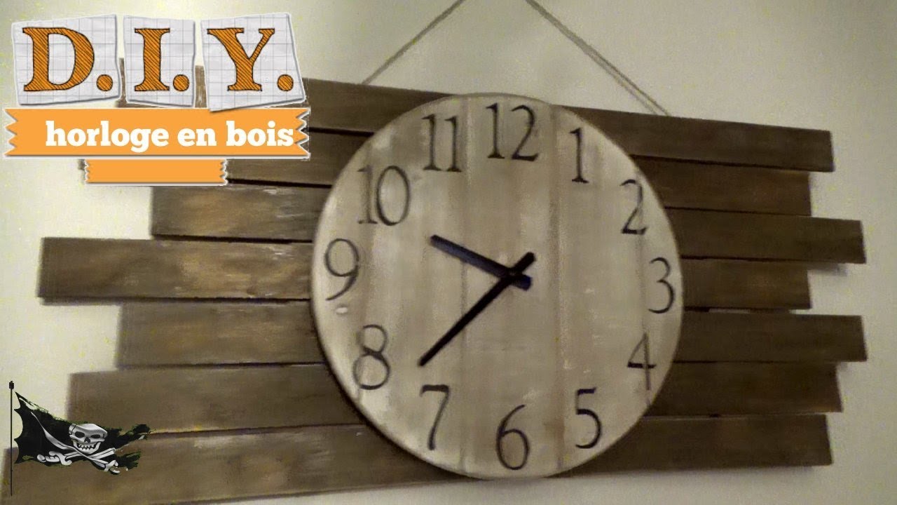 DIY TUTO FABRIQUER UNE HORLOGE MURAL EN BOIS - YouTube