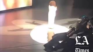 Oprah Falls on Stage