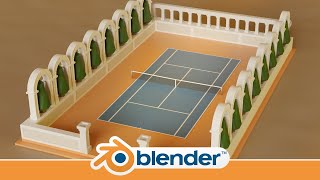 Making a Tennis Court in Blender 2.8 screenshot 2