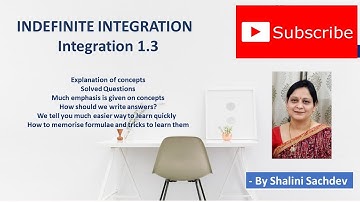 INDEFINITE INTEGRATION  - Integration 1.3