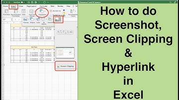 EXCEL Tip 5 -Inserting a Screenshot into Excel - Screen Clipping - Hyperlink in Excel