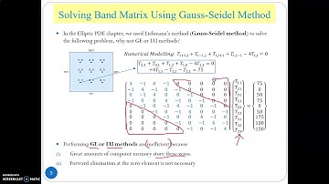 Gauss Seidel & Thomas Methods Part 2 Solving Band Matrix Using Gauss Seidel Method
