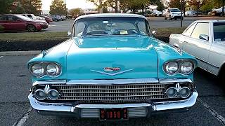 1958 TROPICAL TURQUOISE CHEVROLET IMPALA BONE WHITE ROOF