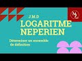 Logarithme népérien : Déterminer un ensemble de définition
