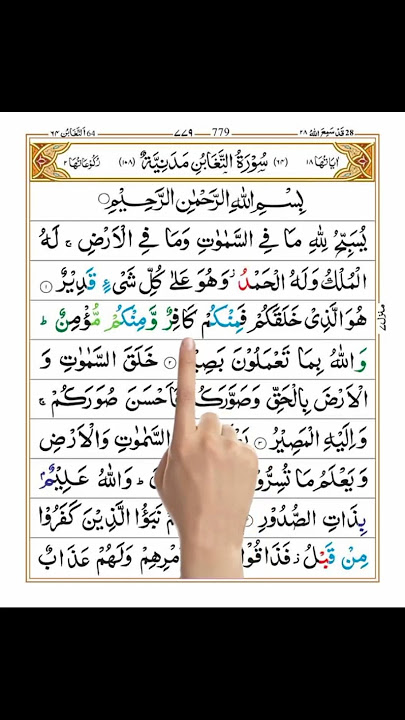 Surah Taghabun Full HD Arabic Text #viral #shorts