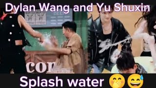 Dylan Wang VS Yu Shuxin, splash water game🤭😅 in Hello Saturday,#yushuxin#dylanwang  #hellosaturday