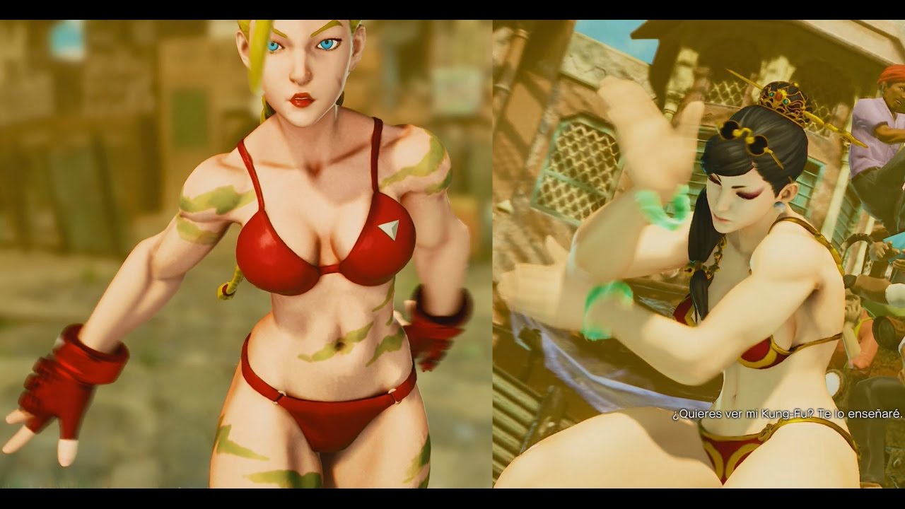 Street Fighter V - Cammy & Chun Li Bikini Galore - YouTube.