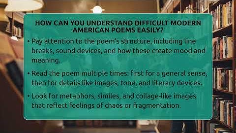 How Can You Understand Difficult Modern American Poems Easily? - The Prose Path