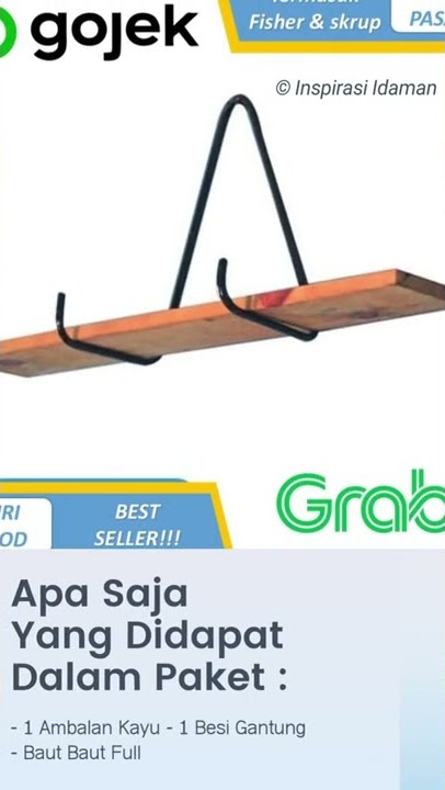 Rak Dinding Gantung Besi Kayu