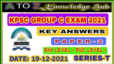 KPSC GROUP C LEVEL 2 || PAPER-2 || COMMUNICATION PAPER|| MOST CORRECT KEY ANSWERS  19-12-2021