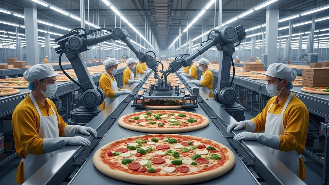 Pizza Process Factory The High-Speed Pizza Factory 🍕 Watch How 1,000 Pizzas Are Made Every ...