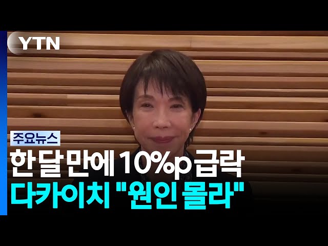 한 달 만에 10%p 급락...다카이치 "원인 몰라" / YTN