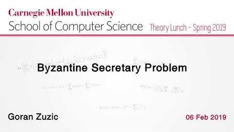 Goran Zuzic on Byzantine Secretary Problem