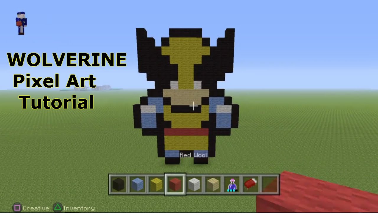 Minecraft Pixel Art Tutorial Mini Wolverine From X Men Youtube