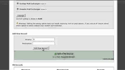 Changing MX records in cPanel