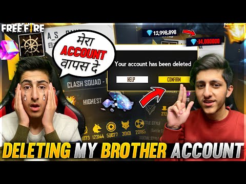 Deleting My Brother Account Id Hack Prank 😂Wasting 10,000 Diamonds Crying Moment – Garena Free Fire