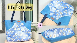 Cute Tote Bag Sewing Tutorial | DIY Tote Bag Tutorial With Zipper