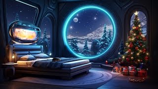 Cozy Bedroom While Exploring an Exoplanet - Relaxing Fire Crackling, Wind and Deep Bass Ambience