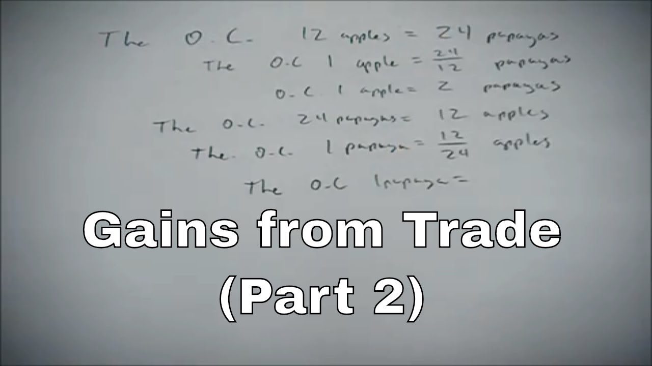 Solving opportunity cost problems, part 2 in the Gains from Trade