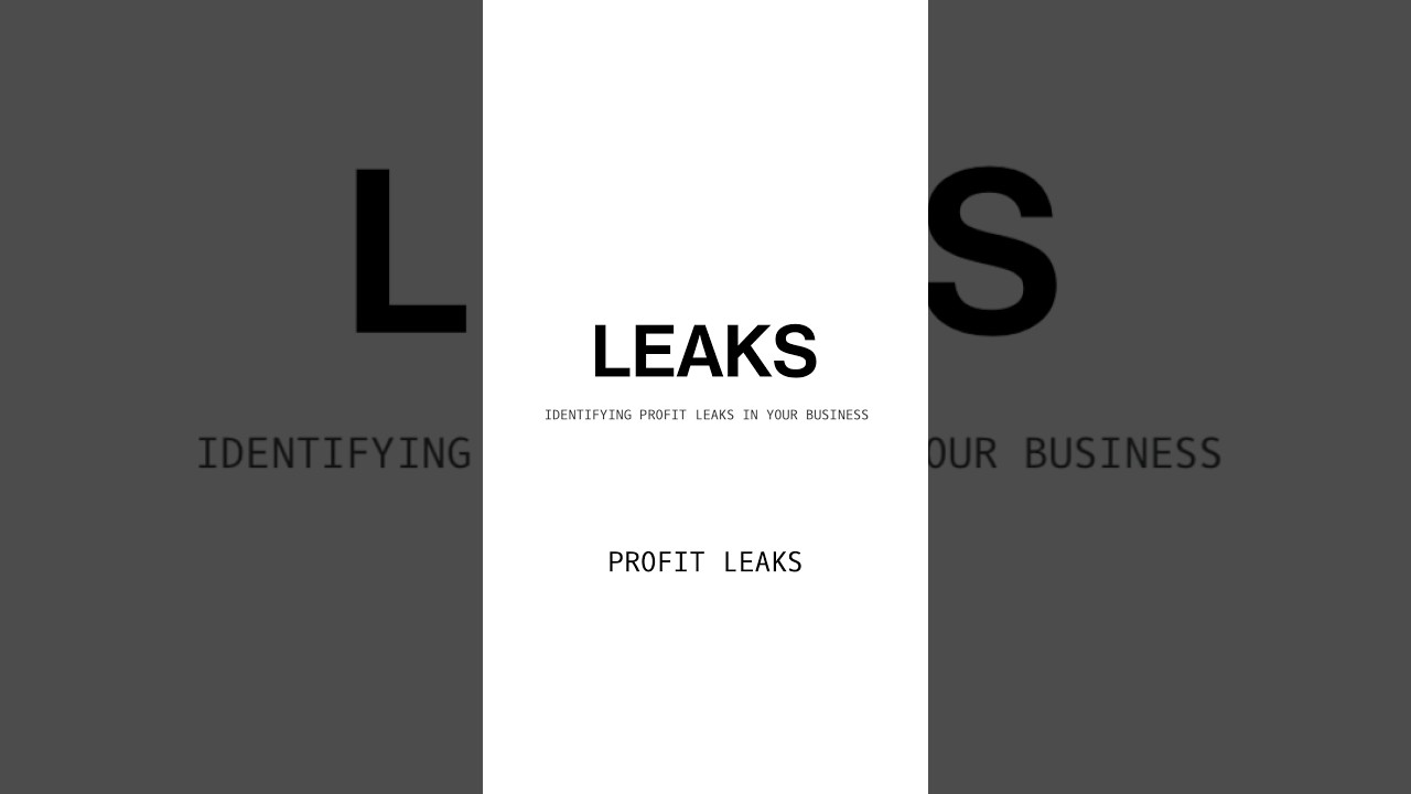 How do you identify profit leaks in your business? 