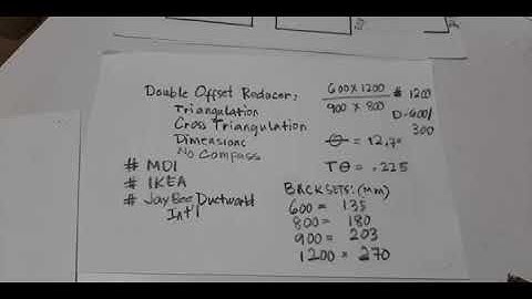 double offset reducer: triangulation,  cross triangulation,  dimensions, no compass