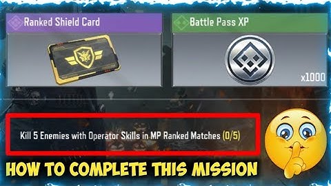 Kill 5 Enemies With Operator Skill In MP Ranked Matches | Trained Professional Seasonal Event | CoDM