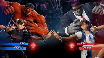 RED HULK & CHUN-LI vs HULK & BLUE CHUN-LI (Hardest) 💥 Marvel vs Capcom Infinite | 4K UHD Gameplay