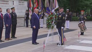 Memorial Day: Trump places wreath at Arlington National Cemetery