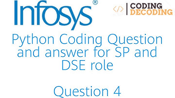 #infosys #python coding Question and answer for SP and DSE role #infosys #pythonprogramming #coding