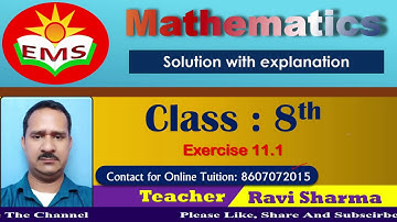 8th Maths Exercise 11.1 [NCERT]