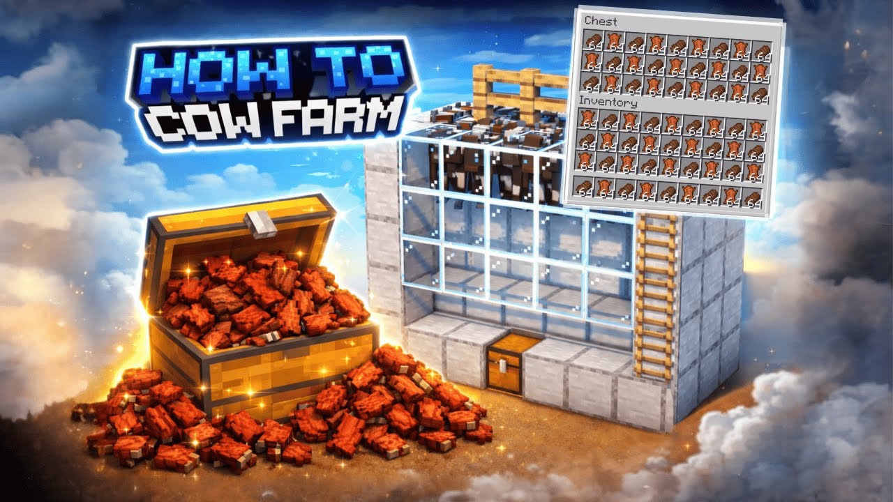 EASY Cow Farm Tutorial | Minecraft 1.21+