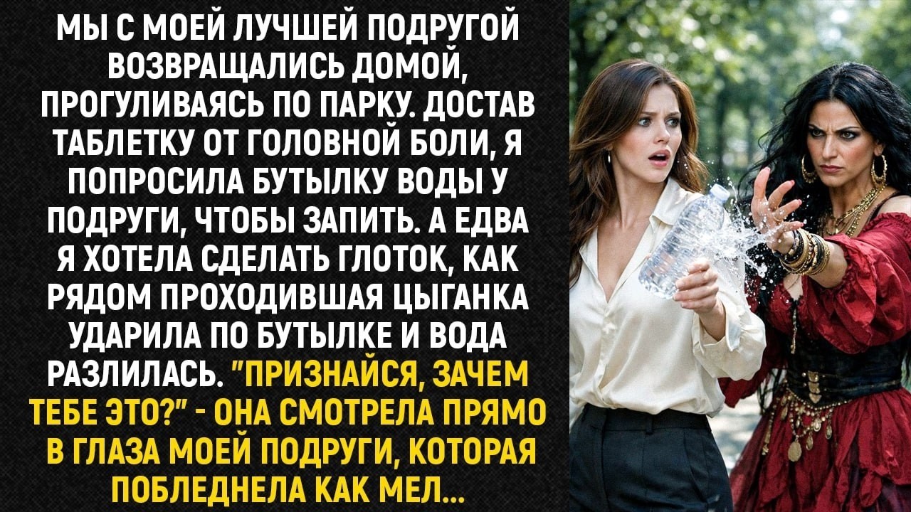 Мы с моей лучшей подругой возвращались домой, прогуливаясь по парку  Достав таблетку от головной