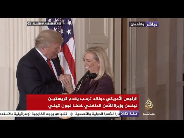 ترمب: نيلسن تعهدت بحماية حدودنا والتصدي للعصابات المسلحة