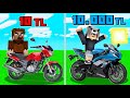 1 TL MOTOSİKLET VS 10.000 TL MOTOSİKLET! 😱 - Minecraft