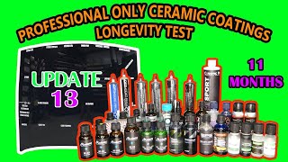 Professional Only Ceramic Coatings - 22 Way Longevity Test - Update 13 - 11 Months