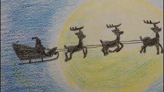 ? ‍Weihnachtsmann Schlittenfahrt malen ? draw Santa's Sleigh Ride ? рисовать деда мороза на санках
