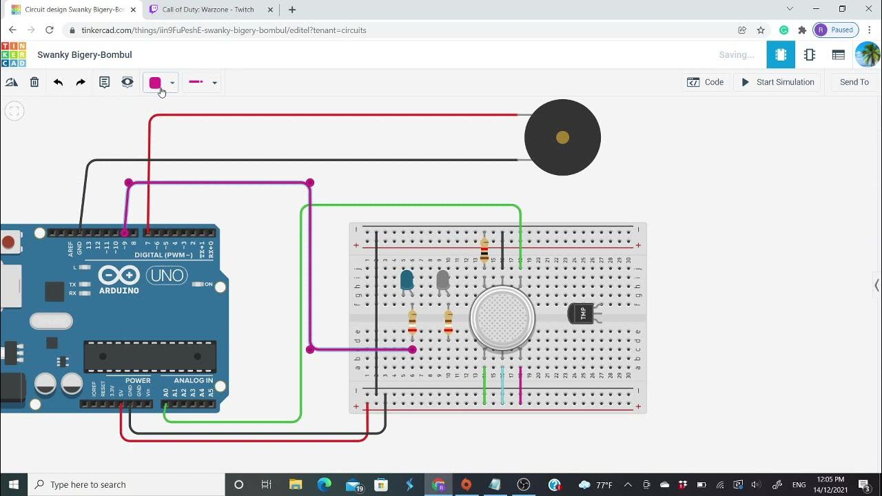 Arduino Smoke and Fire Alarm System - TinkerCad Fire Alarm System using ...