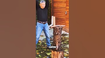 ReAction Video: Catching Logs Challenge - Can these Action Heroes Handle It??? #shorts #wood #viral