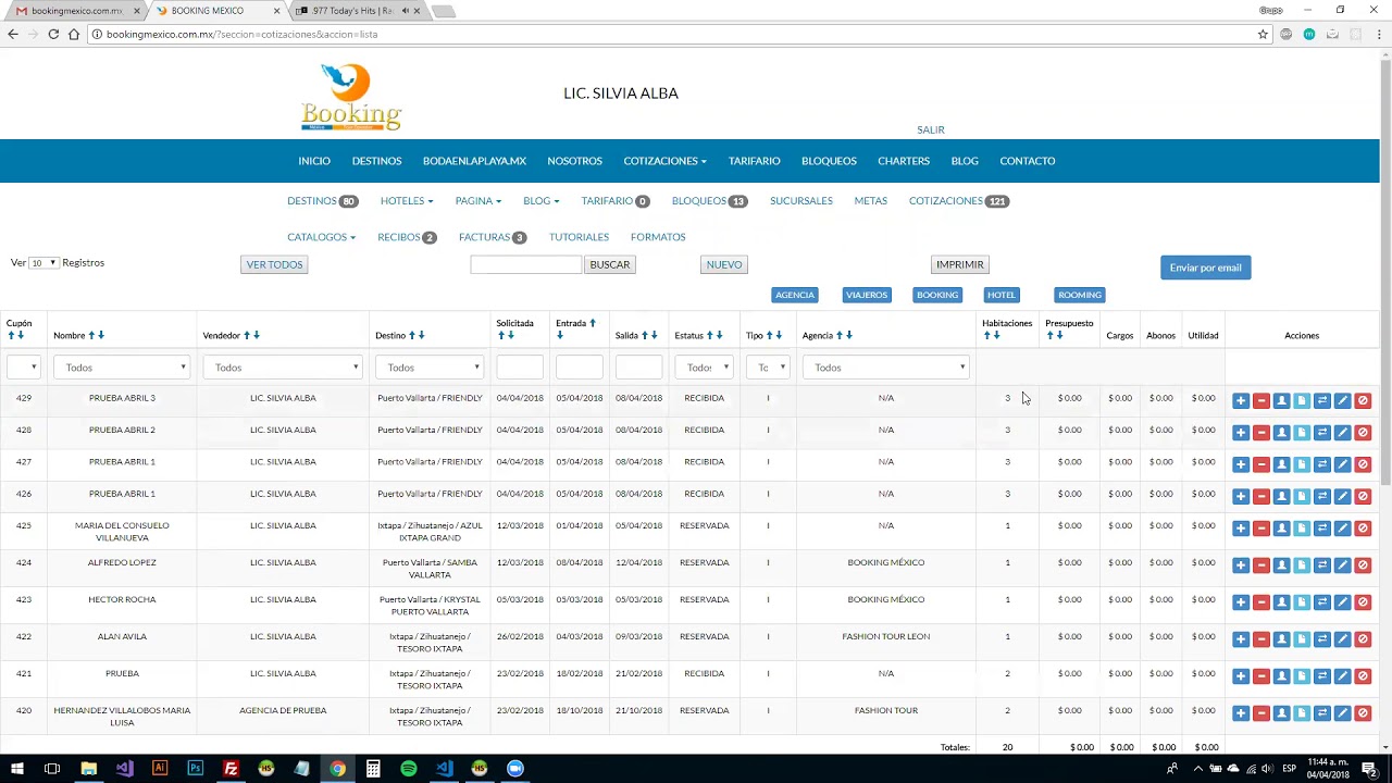 Sistema Booking control de ocupaciones