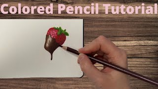 How to Draw A Chocolate Covered Strawberry With Colored Pencils Tutorial Color Along