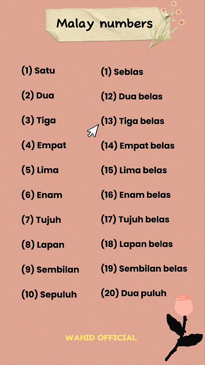 Malay numbers 1 to 30 #malaysianlanguage #learnmalay #numbers #shorts #subscribe #wahidofficial