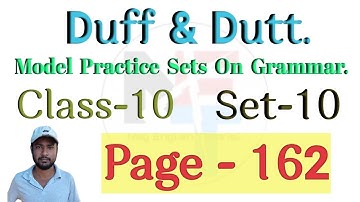 Model Practice Sets On Grammar Solved. | Duff & Dutt 2024 Model Grammar Set-10 Solution.@NipakNag