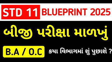 STD 11 BA SECOND EXAM BLUEPRINT JAN 2025 | DHORAN 11 OC BLUEPRINT SECOND EXAM 2025