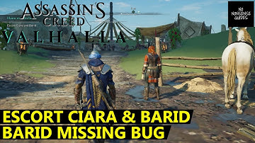 AC Valhalla Escort Ciara and Barid - Barid Missing Bug - Flann Over Ireland Quest